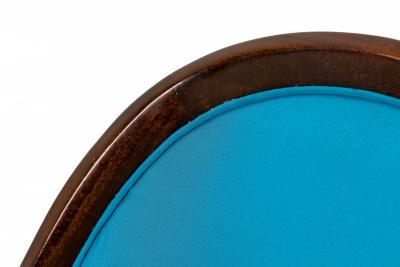 Harvey Probber Harvey Probber American Peacock Blue Gondola Mahogany Pull Up Side Chairs