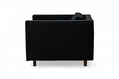 Harvey Probber Harvey Probber AmericanCube Form Black Textured FabricLounge Armchair
