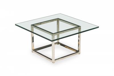 Harvey Probber Harvey Probber AmericanSquare Chrome Plated Steel and Glass Coffee Table