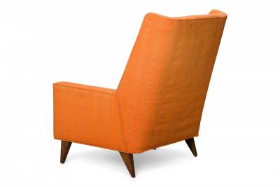 Harvey Probber Harvey Probber AmericanTall Back Orange FabricArm Lounge Chair