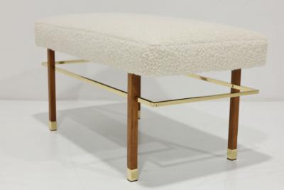 Harvey Probber Harvey Probber Bench in Holly Hunt Upholstery with Brass Trim