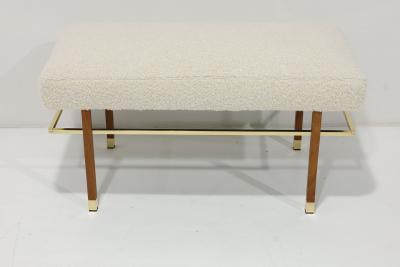 Harvey Probber Harvey Probber Bench in Holly Hunt Upholstery with Brass Trim