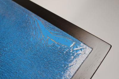 Harvey Probber Harvey Probber Blue Enameled Copper and Espresso Mahogany Side Tables