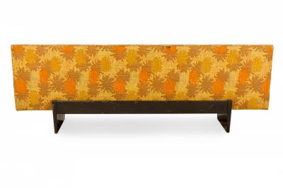 Harvey Probber Harvey Probber Gold and Orange Patterned Upholstered Sled Base Sofa