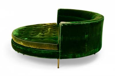 Harvey Probber Harvey Probber Green Velvet Round Sofa