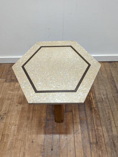 Harvey Probber Harvey Probber Hexagon Terrazzo Side Table