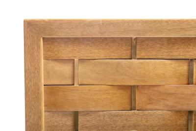 Harvey Probber Harvey Probber King Size Basket Weave Mahogany and Brass Headboard circa 1950s