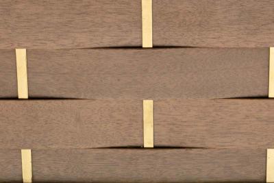 Harvey Probber Harvey Probber King Size Basket Weave Mahogany and Brass Headboard circa 1950s