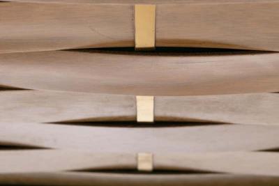 Harvey Probber Harvey Probber King Size Basket Weave Mahogany and Brass Headboard circa 1950s