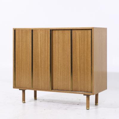 Harvey Probber Harvey Probber Mid Century Brass and Mahogany Credenza