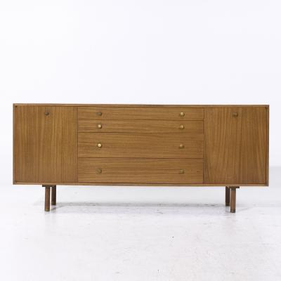 Harvey Probber Harvey Probber Mid Century Mahogany and Brass Credenza and Hutch
