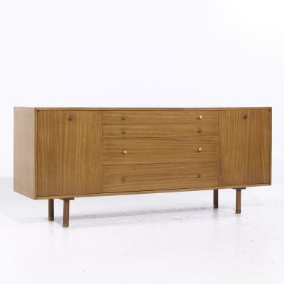 Harvey Probber Harvey Probber Mid Century Mahogany and Brass Credenza and Hutch