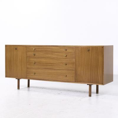 Harvey Probber Harvey Probber Mid Century Mahogany and Brass Credenza and Hutch