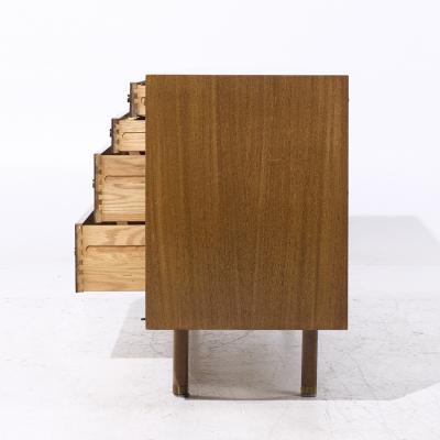 Harvey Probber Harvey Probber Mid Century Mahogany and Brass Credenza and Hutch