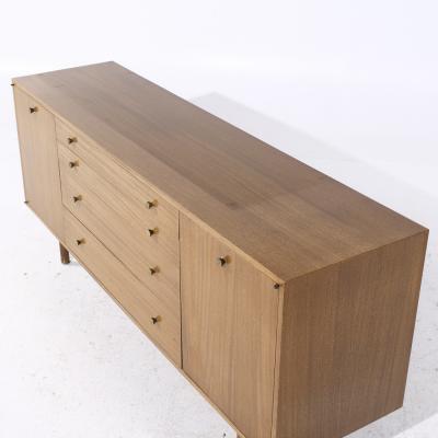 Harvey Probber Harvey Probber Mid Century Mahogany and Brass Credenza and Hutch