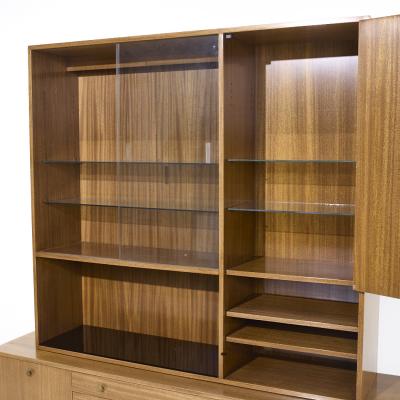 Harvey Probber Harvey Probber Mid Century Mahogany and Brass Credenza and Hutch
