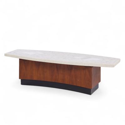 Harvey Probber Harvey Probber Mid Century Terrazzo and Walnut Coffee Table