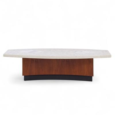 Harvey Probber Harvey Probber Mid Century Terrazzo and Walnut Coffee Table