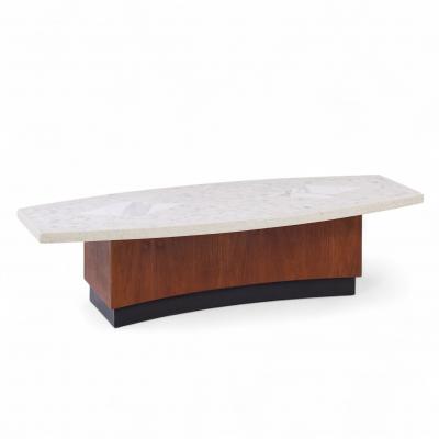 Harvey Probber Harvey Probber Mid Century Terrazzo and Walnut Coffee Table
