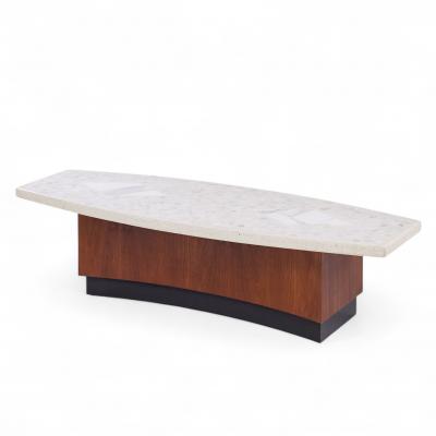 Harvey Probber Harvey Probber Mid Century Terrazzo and Walnut Coffee Table