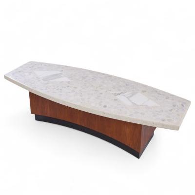 Harvey Probber Harvey Probber Mid Century Terrazzo and Walnut Coffee Table