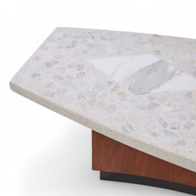 Harvey Probber Harvey Probber Mid Century Terrazzo and Walnut Coffee Table