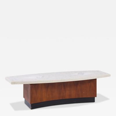 Harvey Probber Harvey Probber Mid Century Terrazzo and Walnut Coffee Table