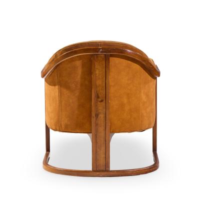 Harvey Probber Harvey Probber Mid Century Walnut Barrel Lounge Chairs Pair