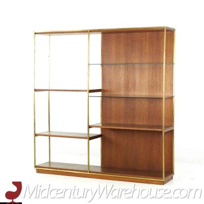 Harvey Probber Harvey Probber Mid Century Walnut and Brass Etagere Shelf