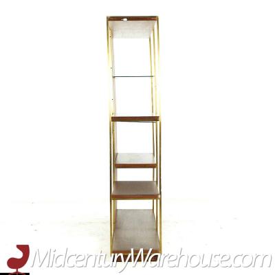 Harvey Probber Harvey Probber Mid Century Walnut and Brass Etagere Shelf