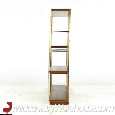 Harvey Probber Harvey Probber Mid Century Walnut and Brass Etagere Shelf