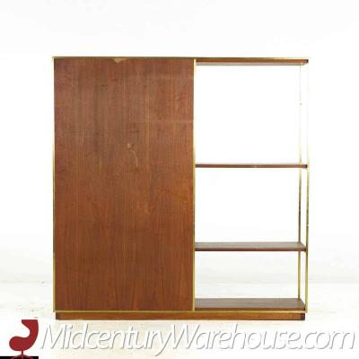Harvey Probber Harvey Probber Mid Century Walnut and Brass Etagere Shelf
