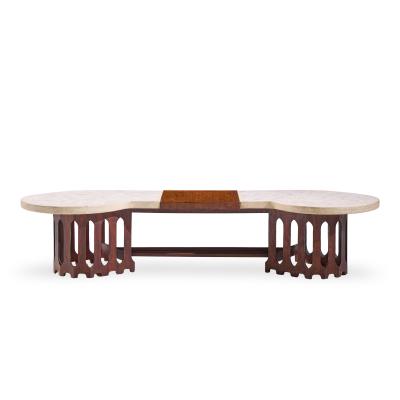 Harvey Probber Harvey Probber Mid Century Walnut and Terrazzo Marble Top Coffee Table