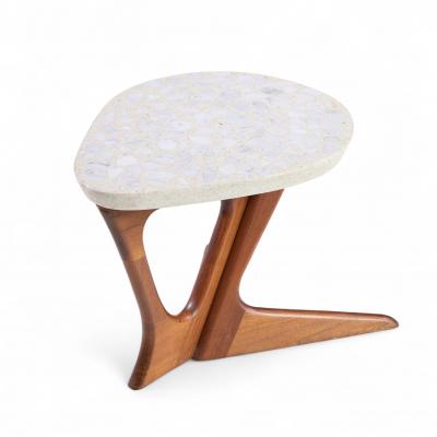 Harvey Probber Harvey Probber Mid Century Walnut and Terrazzo Side End Table