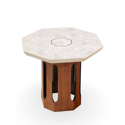 Harvey Probber Harvey Probber Mid Century Walnut and Terrazzo Side End Tables Pair
