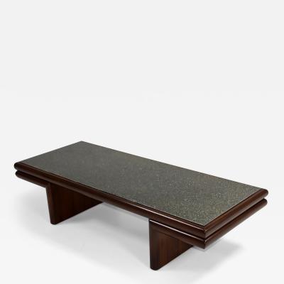 Harvey Probber Harvey Probber Modernist Mahogany Coffee Table With Resin Top