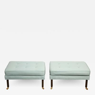 Harvey Probber Harvey Probber Pair of Benches with Mahogany Legs and Castors 1950s