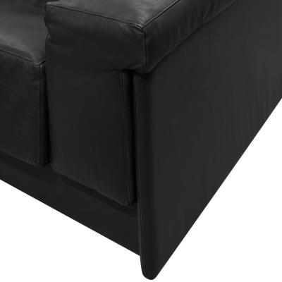 Harvey Probber Harvey Probber Pair of Chic Raphael Lounge Chairs in Black Leather 1982 Signed 