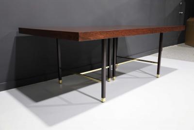 Harvey Probber Harvey Probber Rosewood Dining Table with Brass Trim