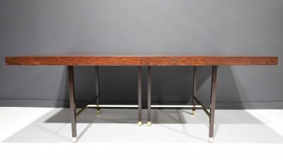 Harvey Probber Harvey Probber Rosewood Dining Table with Brass Trim