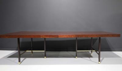 Harvey Probber Harvey Probber Rosewood Dining Table with Brass Trim