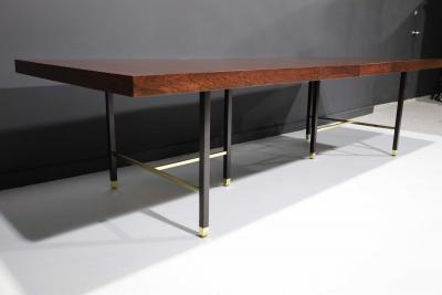 Harvey Probber Harvey Probber Rosewood Dining Table with Brass Trim