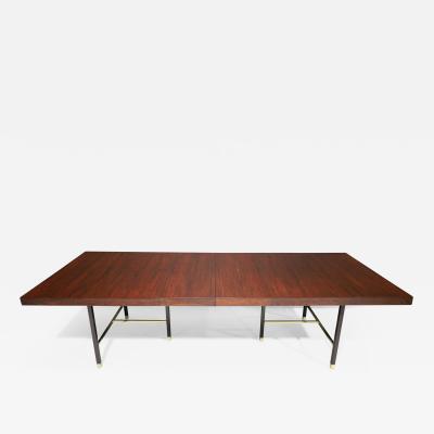 Harvey Probber Harvey Probber Rosewood Dining Table with Brass Trim