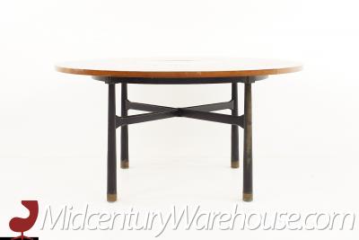Harvey Probber Harvey Probber Round Ebonized Walnut Terrazzo and Brass Dining Table