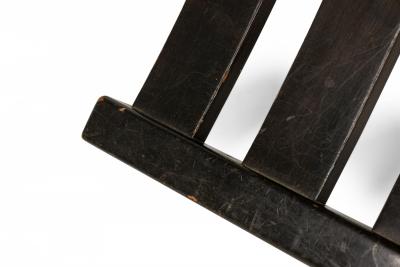 Harvey Probber Harvey Probber Scissor Form Ebonized Wood And Black Leather Side Chair