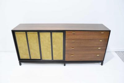 Harvey Probber Harvey Probber Signed Sideboard in Mahogany with Gold Trim 1960s