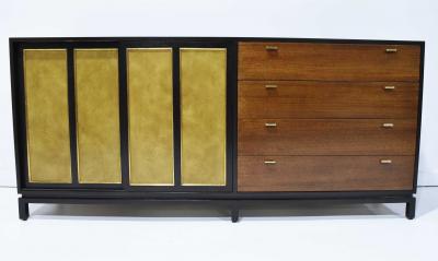 Harvey Probber Harvey Probber Signed Sideboard in Mahogany with Gold Trim 1960s
