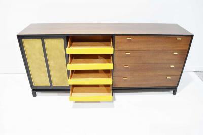 Harvey Probber Harvey Probber Signed Sideboard in Mahogany with Gold Trim 1960s