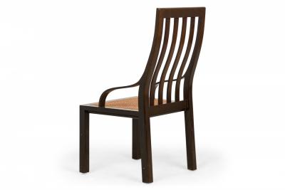 Harvey Probber Harvey Probber Slat Back Wood and Caned Seat Side Chairs