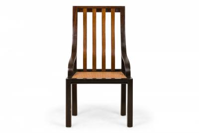 Harvey Probber Harvey Probber Slat Back Wood and Caned Seat Side Chairs